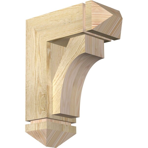 Ekena Millwork Westlake Arts and Crafts Rough Sawn Bracket w/ Offset Brace, Douglas Fir, 6"W x 14"D x 18"H BKT0604X14X18WTL03RDF - main
